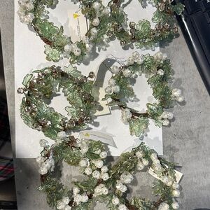 Green and White Decorative Wreaths